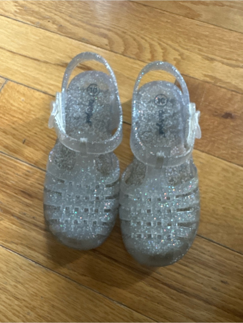 Cat & Jack Sparkle Jelly Sandals - Silver Glitter